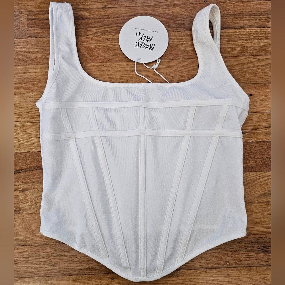 Princess Polly White Corset Crop Top